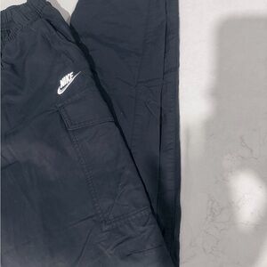 Nike Navy Blue Elastic Waist Cargo Pants with White Label
